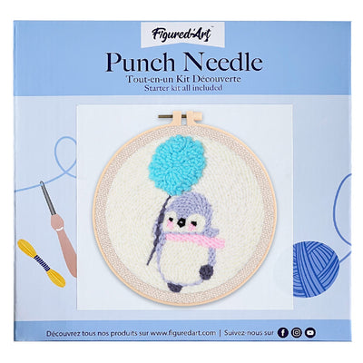Punch Needle Kit - Penguin with a Dandelion