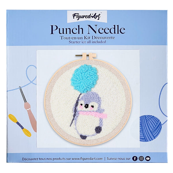 Punch Needle Kit - Penguin with a Dandelion
