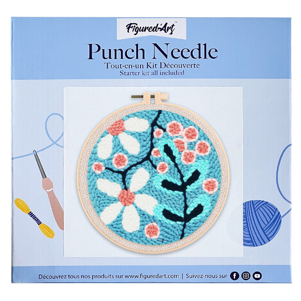 Punch Needle Kit - A Spread of White Flowers