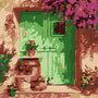 Mini Diamond Painting 25x25cm - Green Door Figured'Art UK