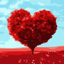 Mini Diamond Painting 25x25cm - Tree with Heart Shape Figured'Art UK