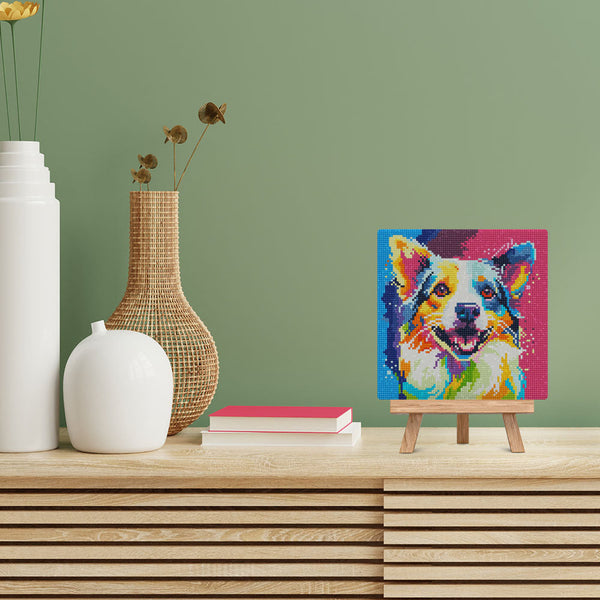 Mini Diamond Painting 25x25cm - Dog Abstract Pop Art