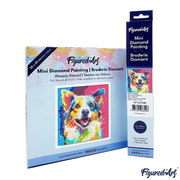 Mini Diamond Painting 25x25cm - Dog Abstract Pop Art
