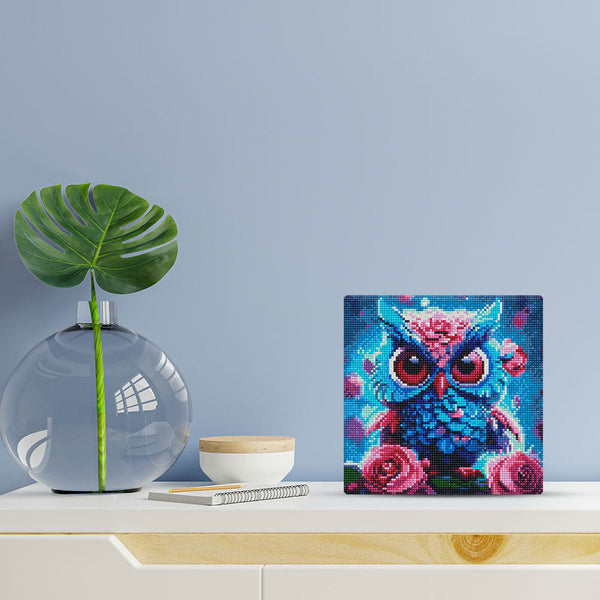 Mini Diamond Painting 25x25cm - Little Blue Owl