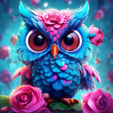 Mini Diamond Painting 25x25cm - Little Blue Owl Figured'Art UK