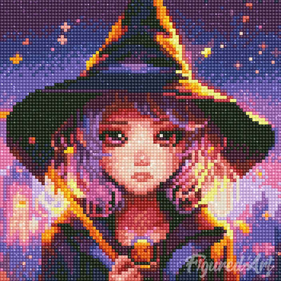Mini Diamond Painting 25x25cm - Charming Little Witch