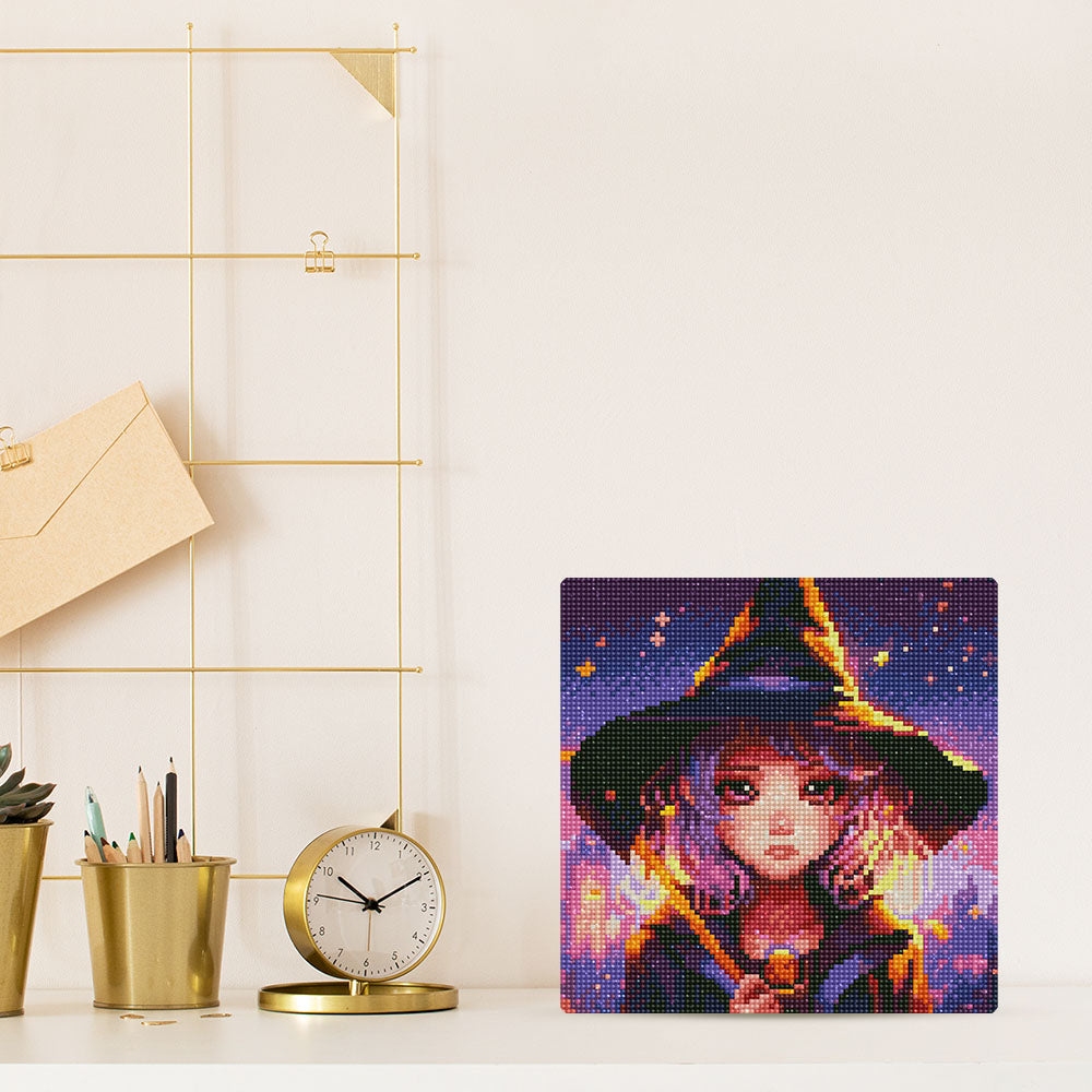 Mini Diamond Painting 25x25cm - Charming Little Witch