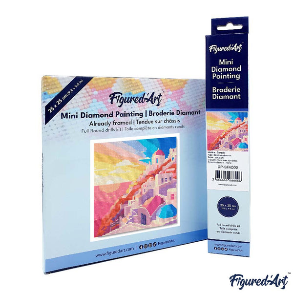 Mini Diamond Painting 25x25cm - Santorini Sunset