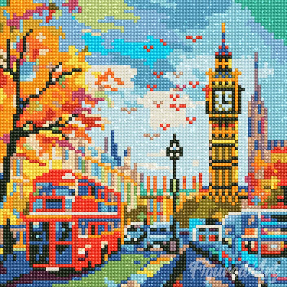 Mini Diamond Painting 25x25cm - Autumn in London City