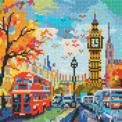 Mini Diamond Painting 25x25cm - Autumn in London City
