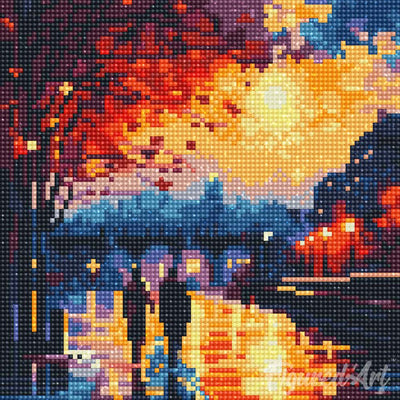 Mini Diamond Painting 25x25cm - Romantic Night