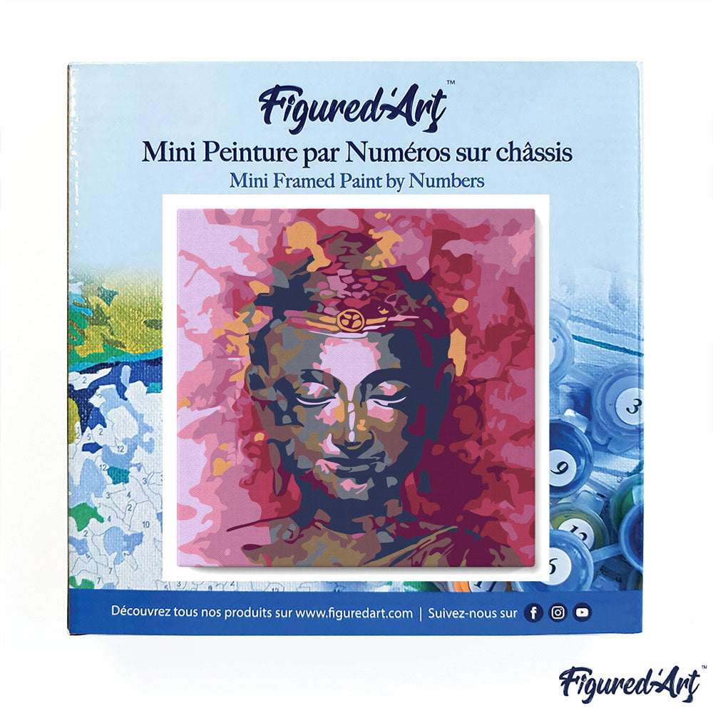 Mini Paint by numbers Painted Buddha 20x20cm already framed