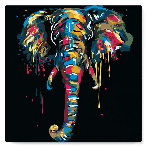 Mini Paint by numbers Elephant Painting 20x20cm already framed