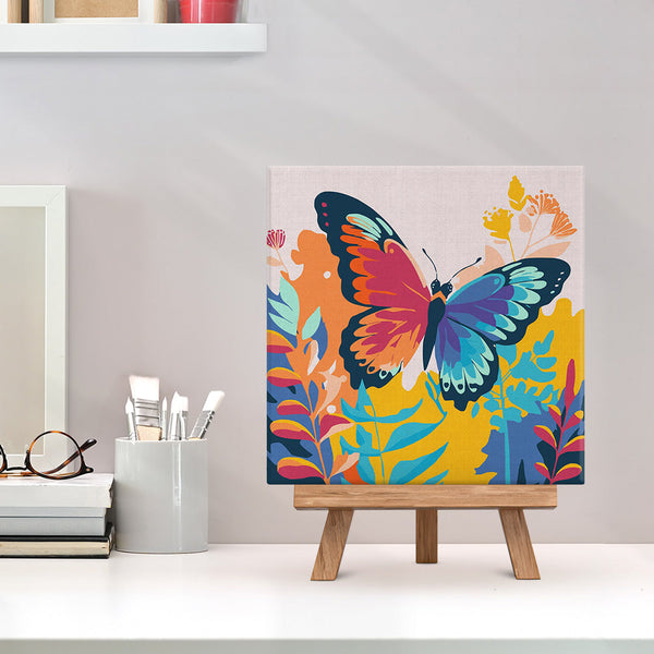 Mini Paint by numbers Tropical Butterfly 20x20cm already framed