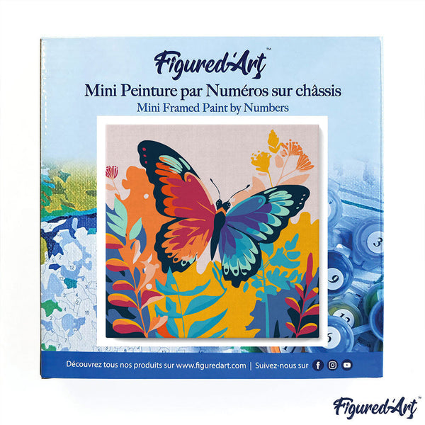 Mini Paint by numbers Tropical Butterfly 20x20cm already framed