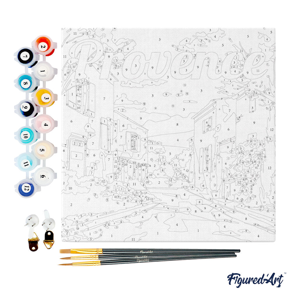 Mini Paint by numbers Travel Poster Provence Spring 20x20cm already framed