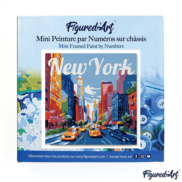 Mini Paint by numbers Travel Poster New York City 20x20cm already framed