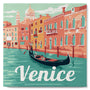 Mini Paint by numbers Travel Poster Venice 20x20cm already framed Figured'Art UK