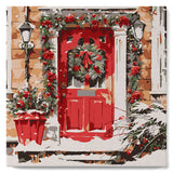 Mini Paint by numbers The Red Door 20x20cm already framed Figured'Art UK
