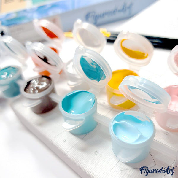 Mini Paint by numbers Teddy Bear and the Gifts 20x20cm already framed